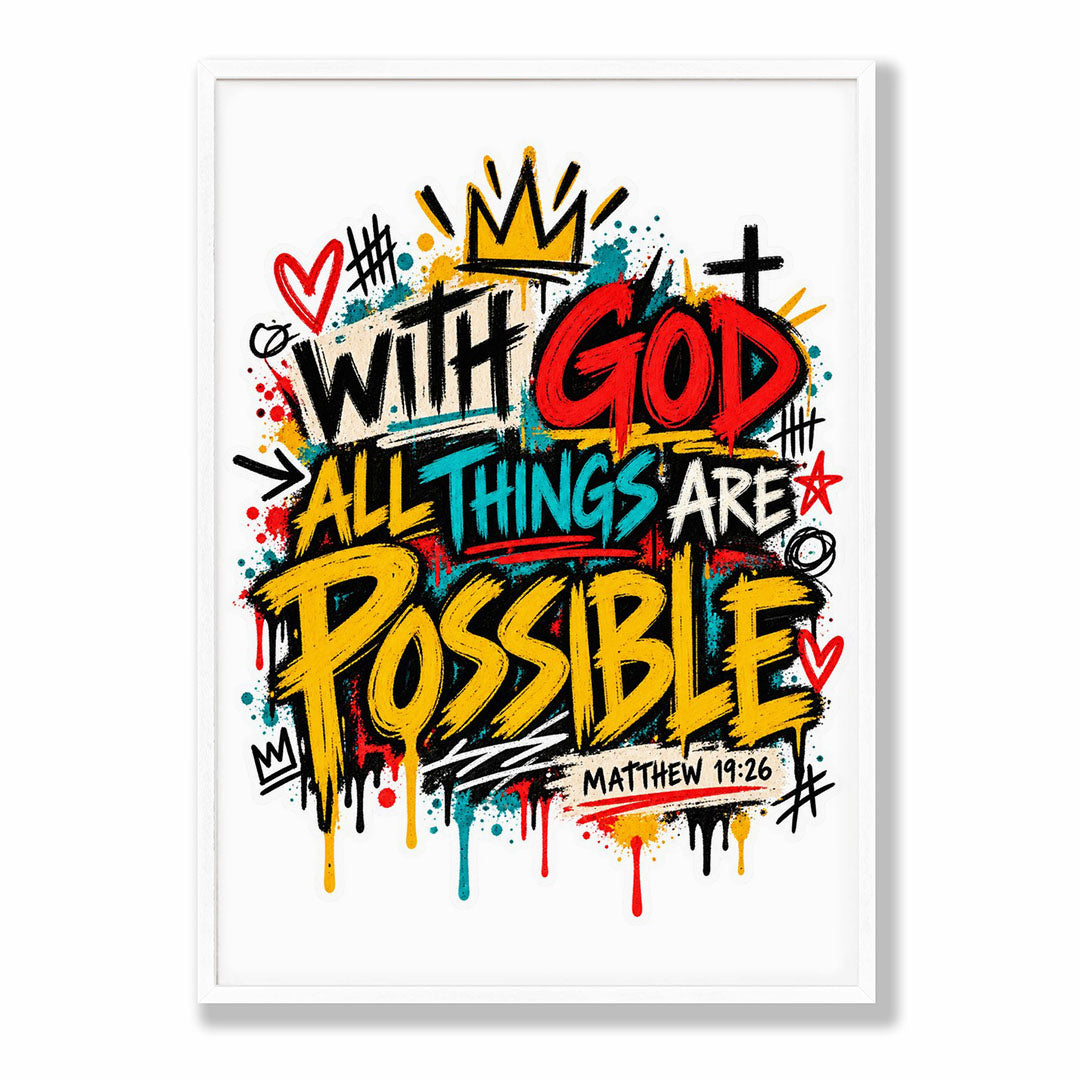 A-Sized Bedroom Portrait - Youth room poster featuring inspirational message in vibrant street art style