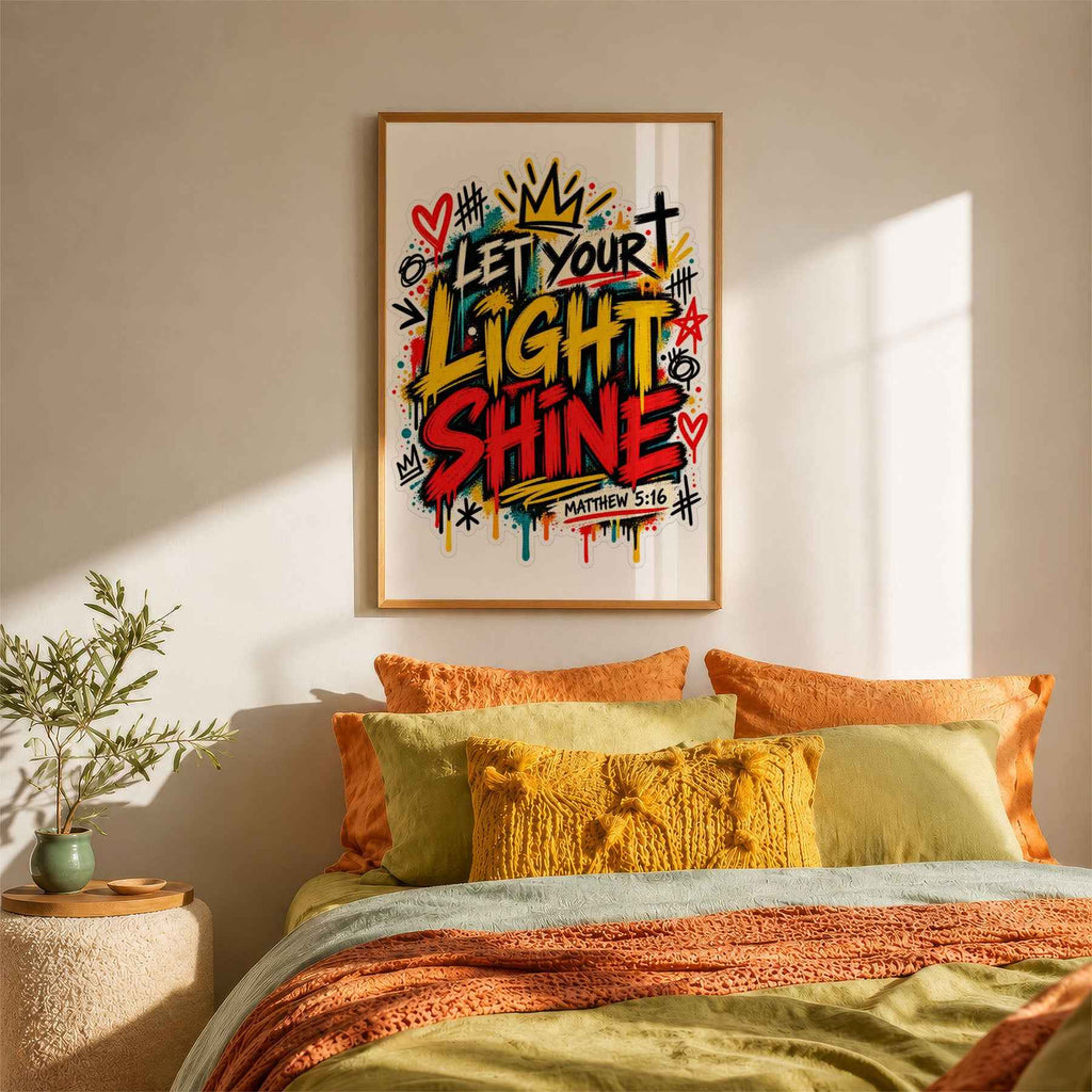 Let Your Light Shine Motivational Street Art Poster