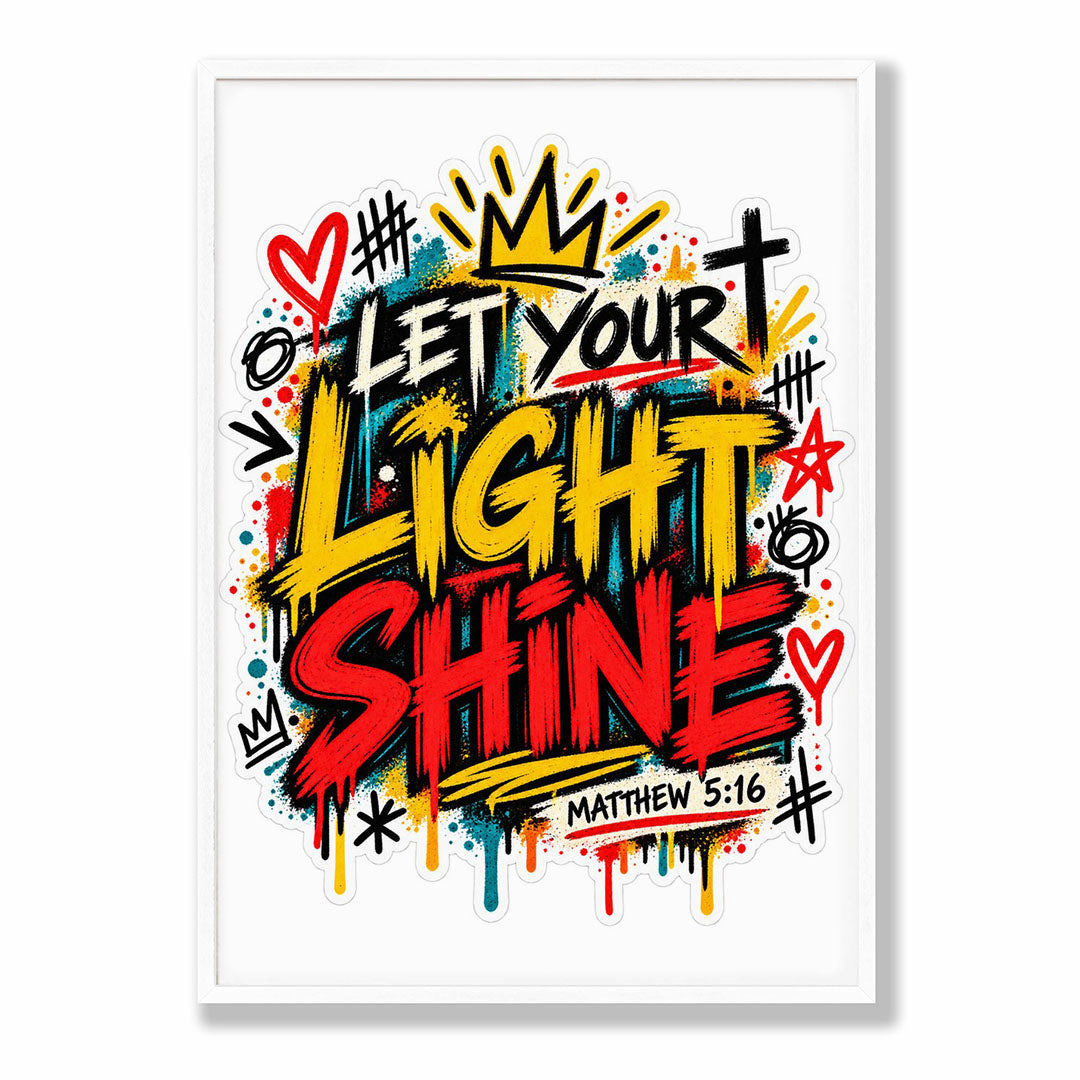 A-Sized Bedroom Portrait - Contemporary street art poster with layered paint effects and hand-lettered uplifting message