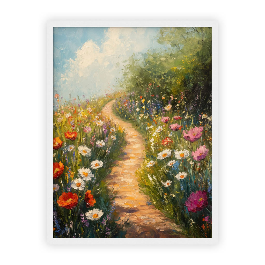 Full Collection 30x40cm - Nature poster featuring countryside flower field path in oil paint style
