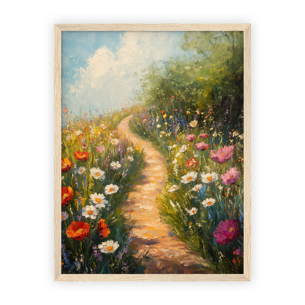 Full Collection 30x40cm - Serene flower path poster art in impressionist technique