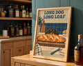 A4 Poster - Vintage kitchen scene with hopeful dachshund and golden loaf