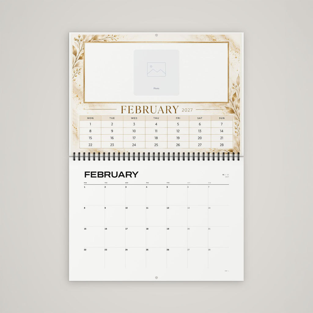 A4 Personalised Calendar - January page showing customised dates and special occasions