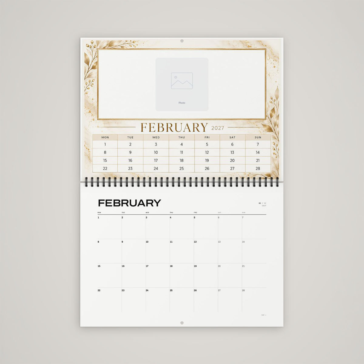A4 Personalised Calendar - January page showing customised dates and special occasions