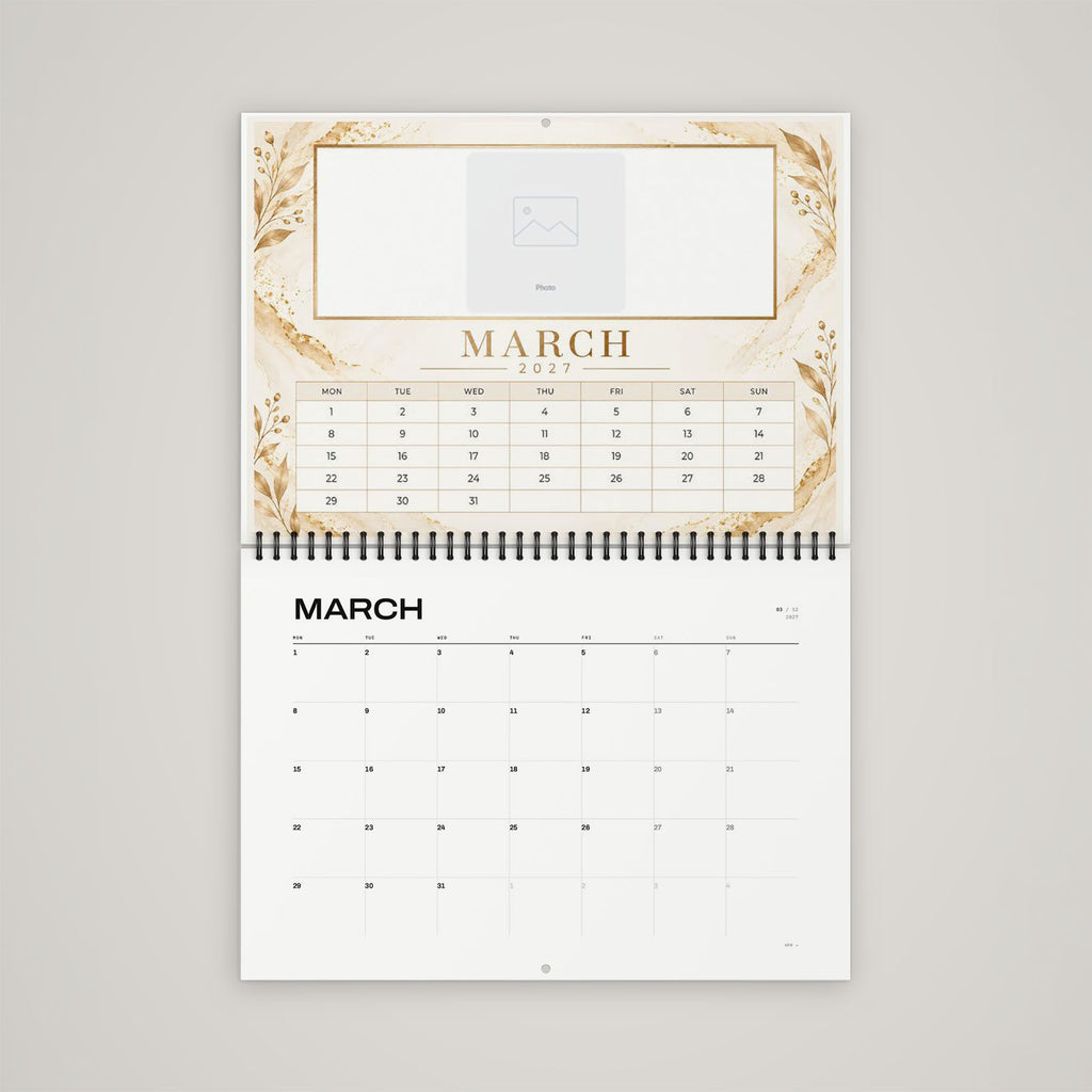 A4 Calendar 21x29.7cm - February spread with room for personal notes and reminders