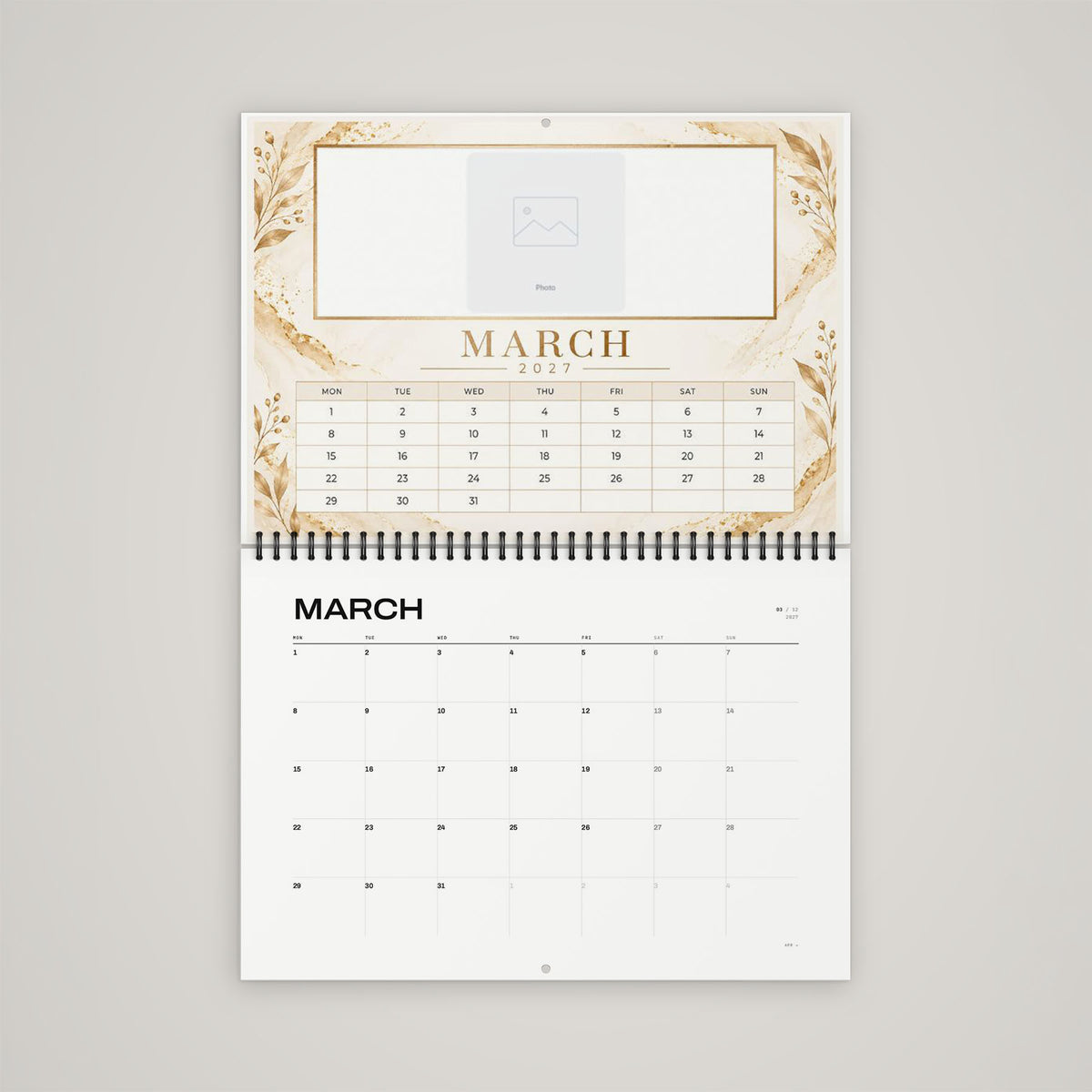 A4 Calendar 21x29.7cm - February spread with room for personal notes and reminders