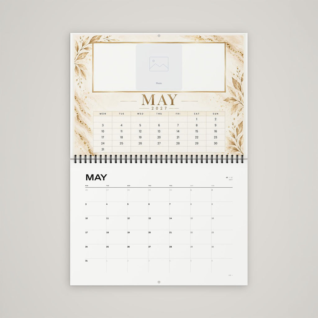 A4 Mohawk Calendar - April page with personalisable areas for family photos or memories