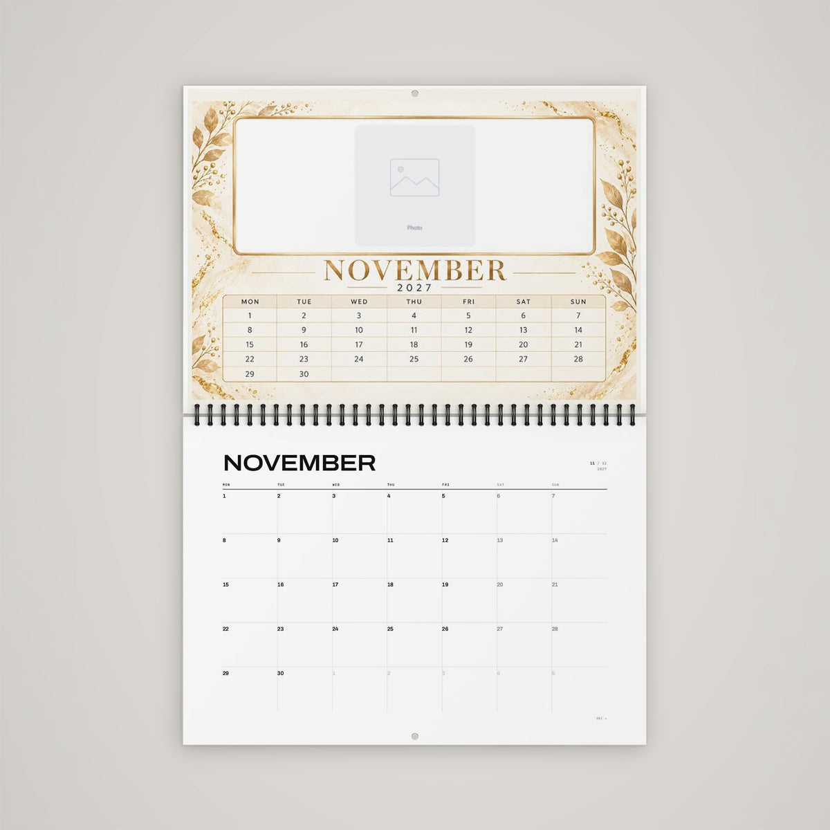 Personalised A4 Mohawk - October layout with customisable monthly planning sections