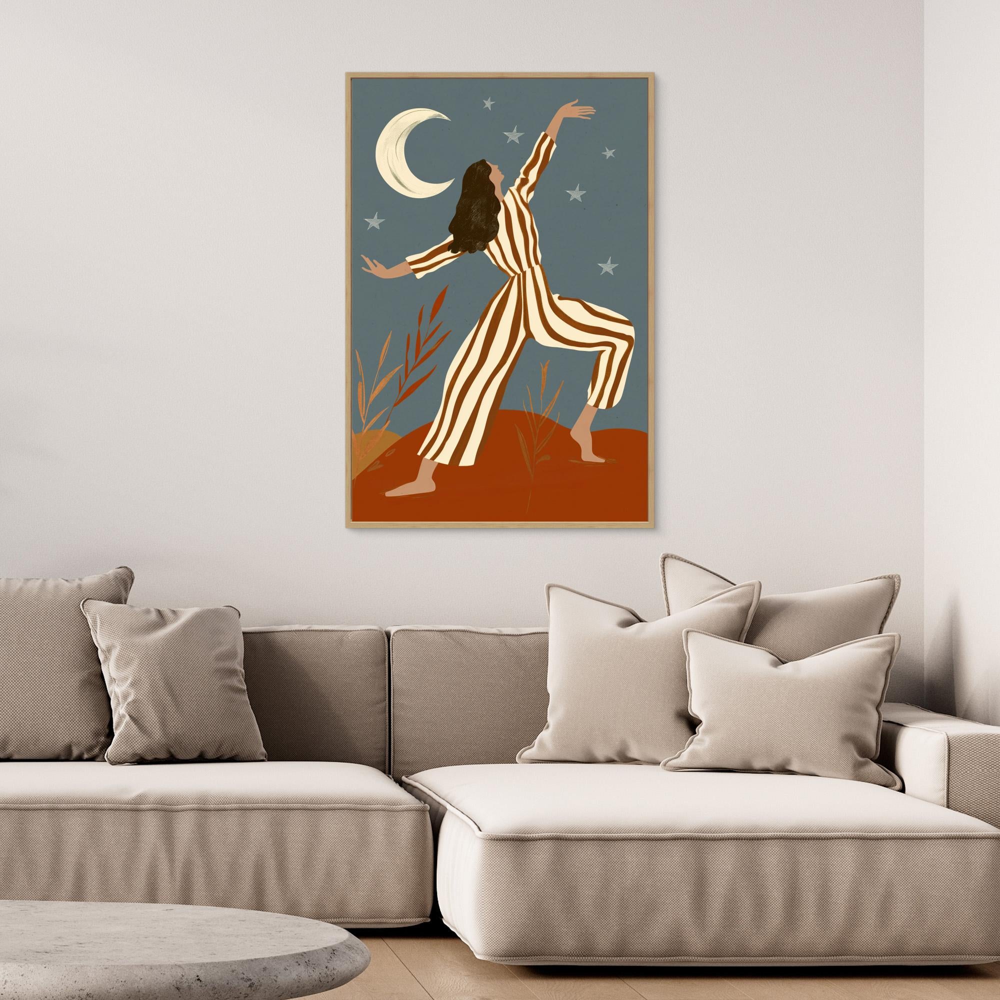 Boho Dancing With Stars Wall Art | Modern Nursery Decor - Framed Pop Art