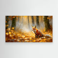 Autumn Fox in Misty Woods Canvas Wall Art