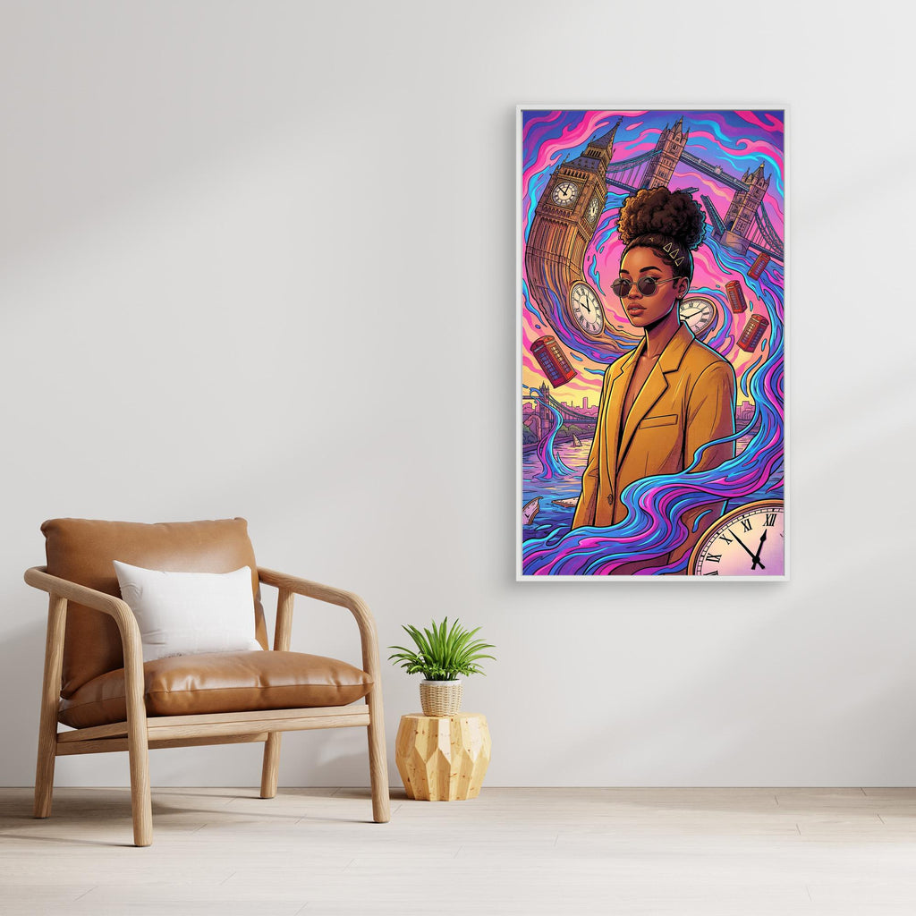London Dreamscape Surreal Canvas Art | Vibrant Wall Decor - Framed Pop Art