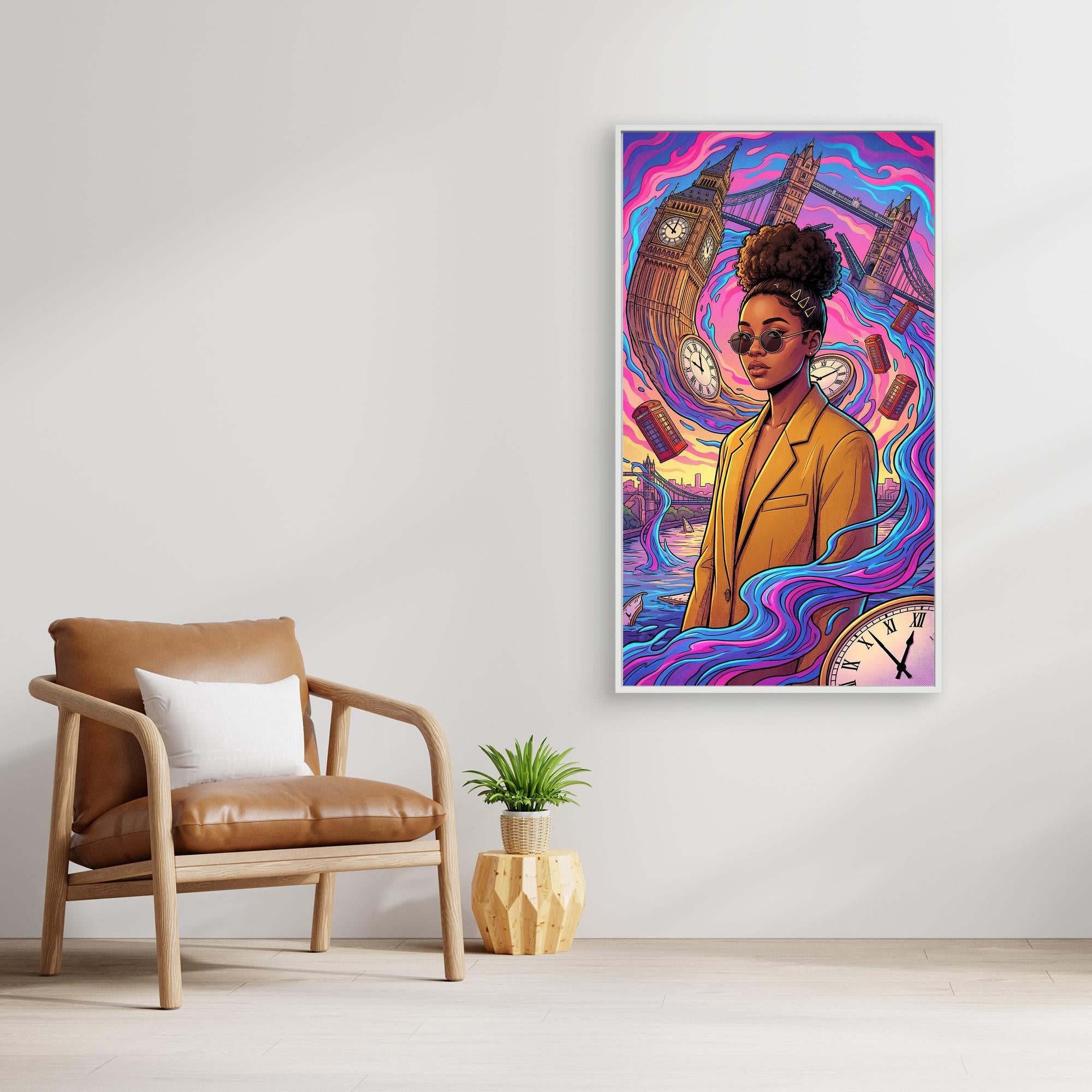 London Dreamscape Surreal Canvas Art | Vibrant Wall Decor - Framed Pop Art