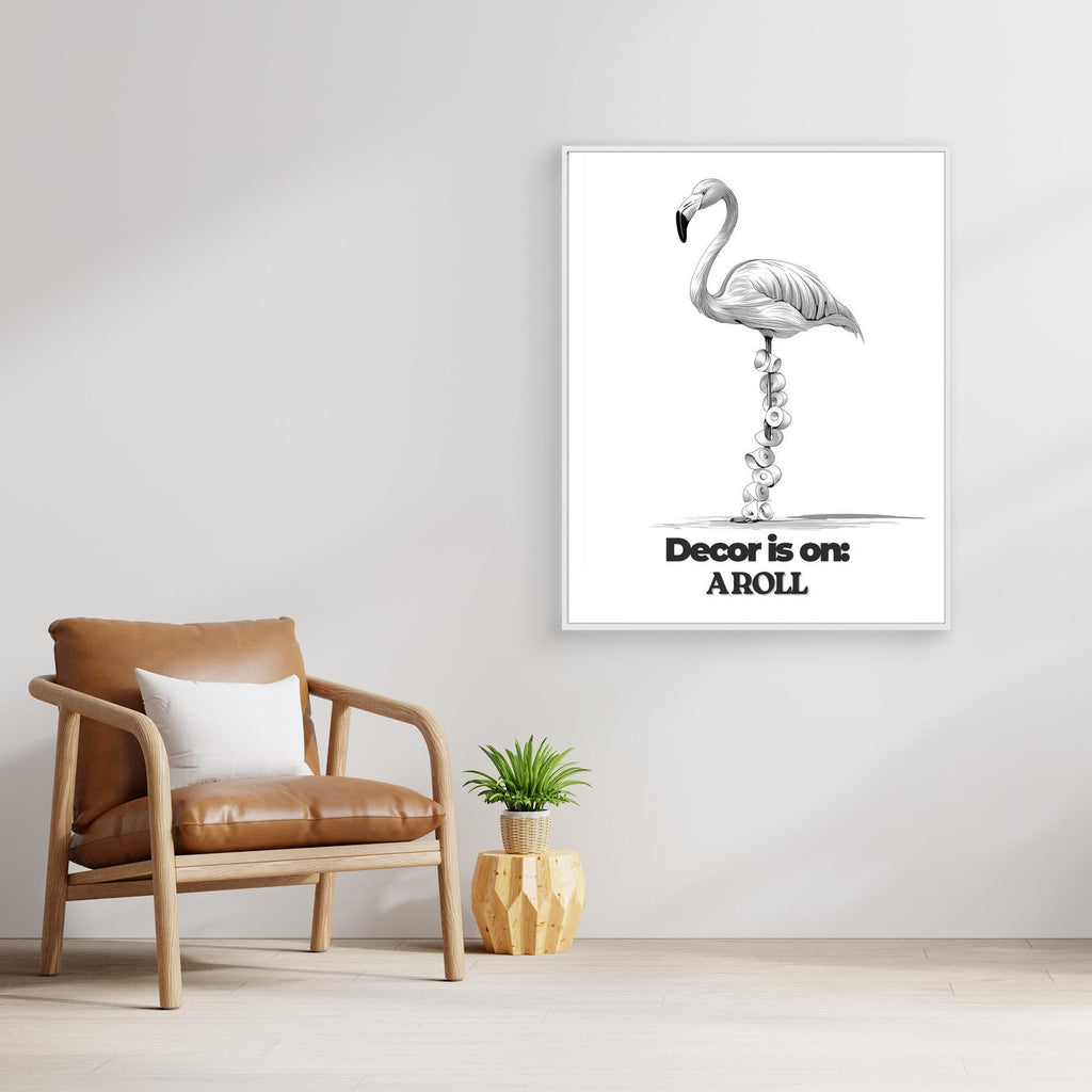 Funny Flamingo Bathroom Wall Art | Decor Is On A Roll Print