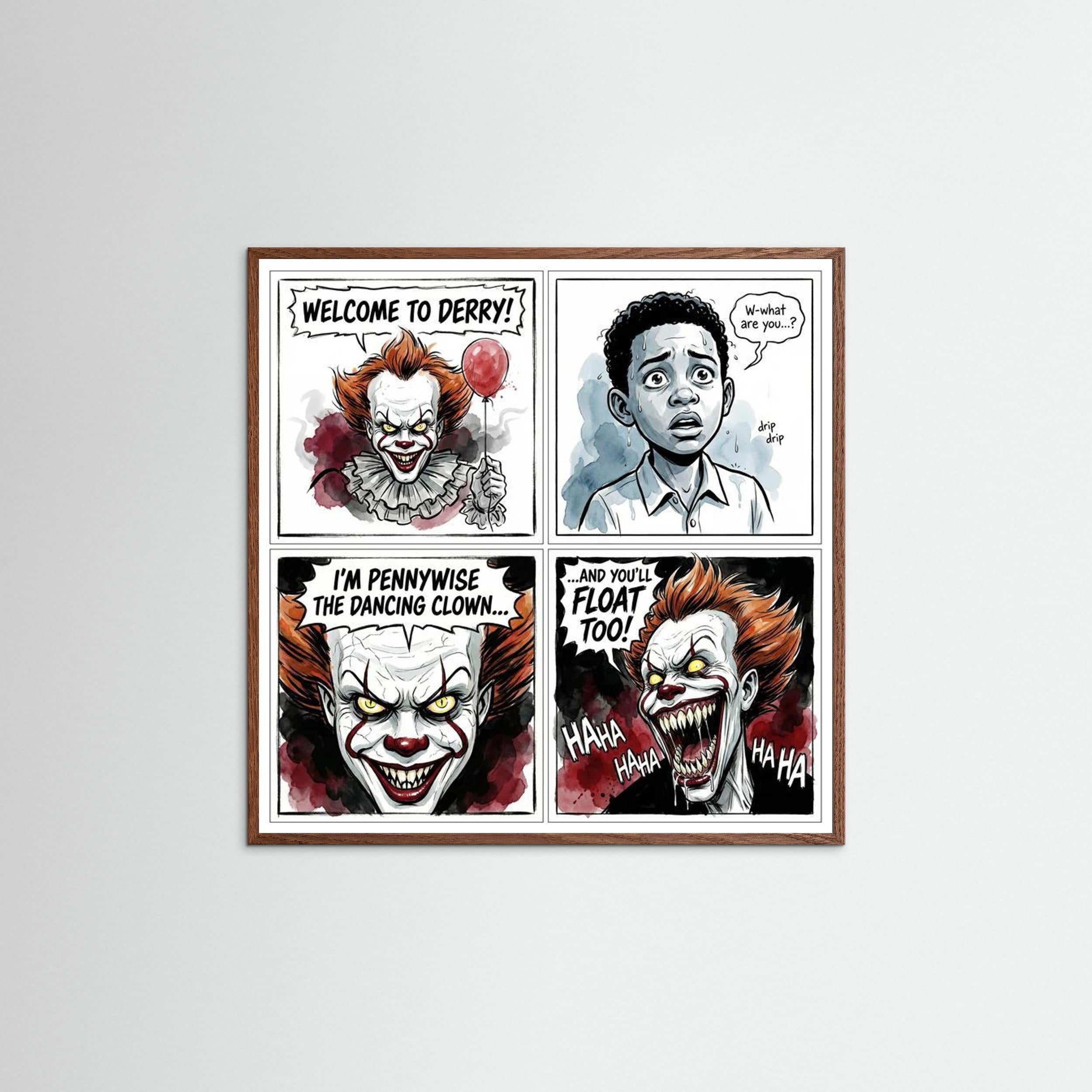 Pennywise "You'll Float Too" Comic Art Canvas Print