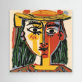 Abstract Cubist Face Art | Modern Hallway Wall Decor - Framed Pop Art
