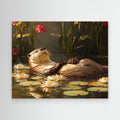 Otter Nursery Wall Art Canvas Print | Lily Pond Decor - Framed Pop Art