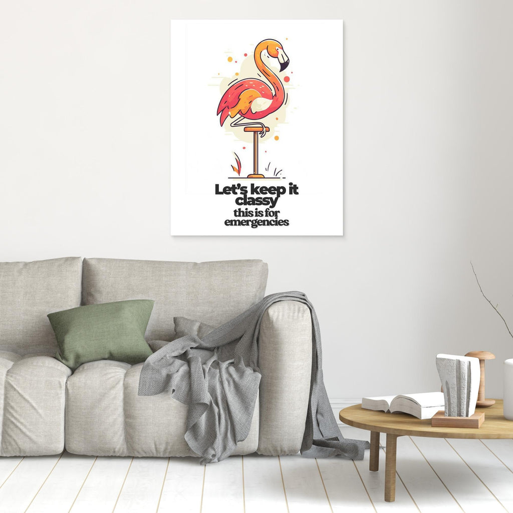 Funny Flamingo Art Print | Classy Bathroom & Bar Decor