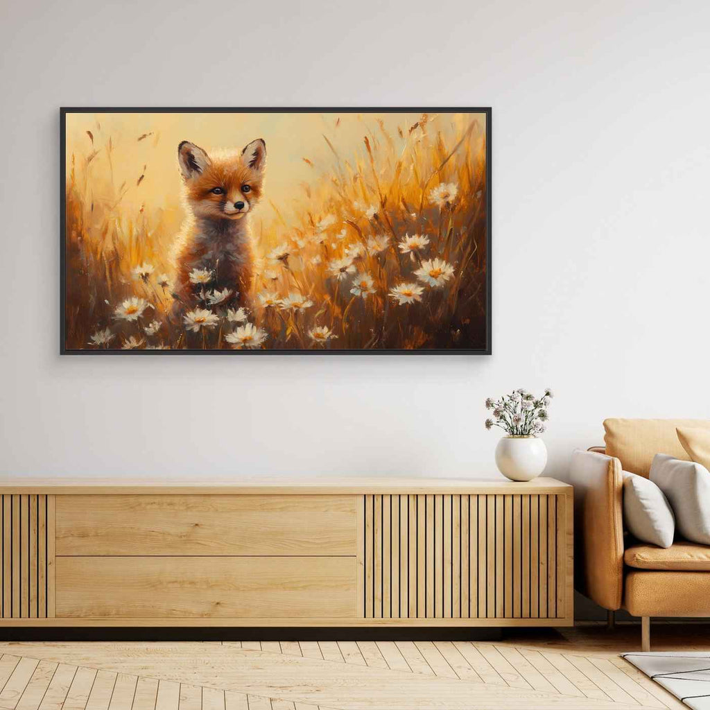Fox Cub Nursery Wall Art | Woodland Animal Framed Canvas