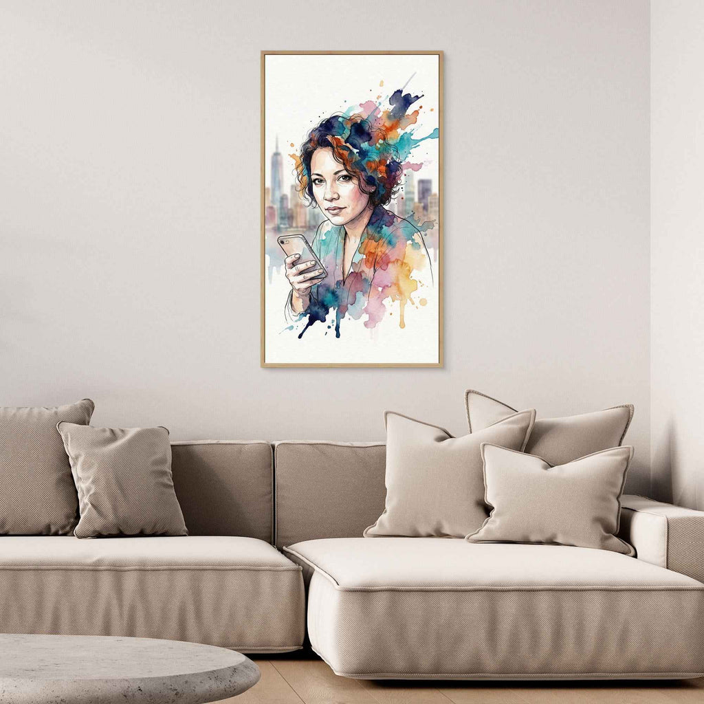Custom Watercolour Portrait | Personalised Urban Wall Art UK - Framed Pop Art
