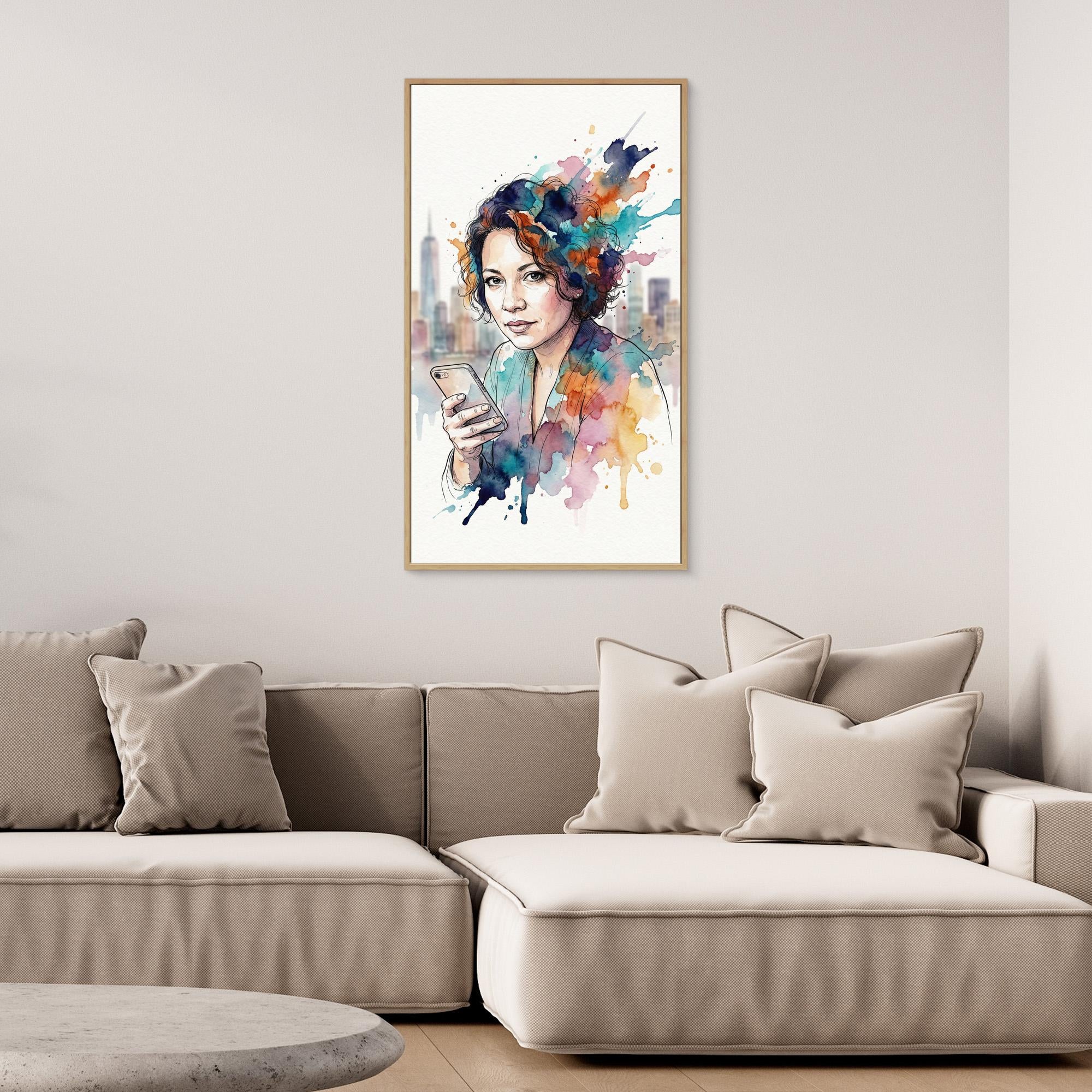 Custom Watercolour Portrait | Personalised Urban Wall Art UK