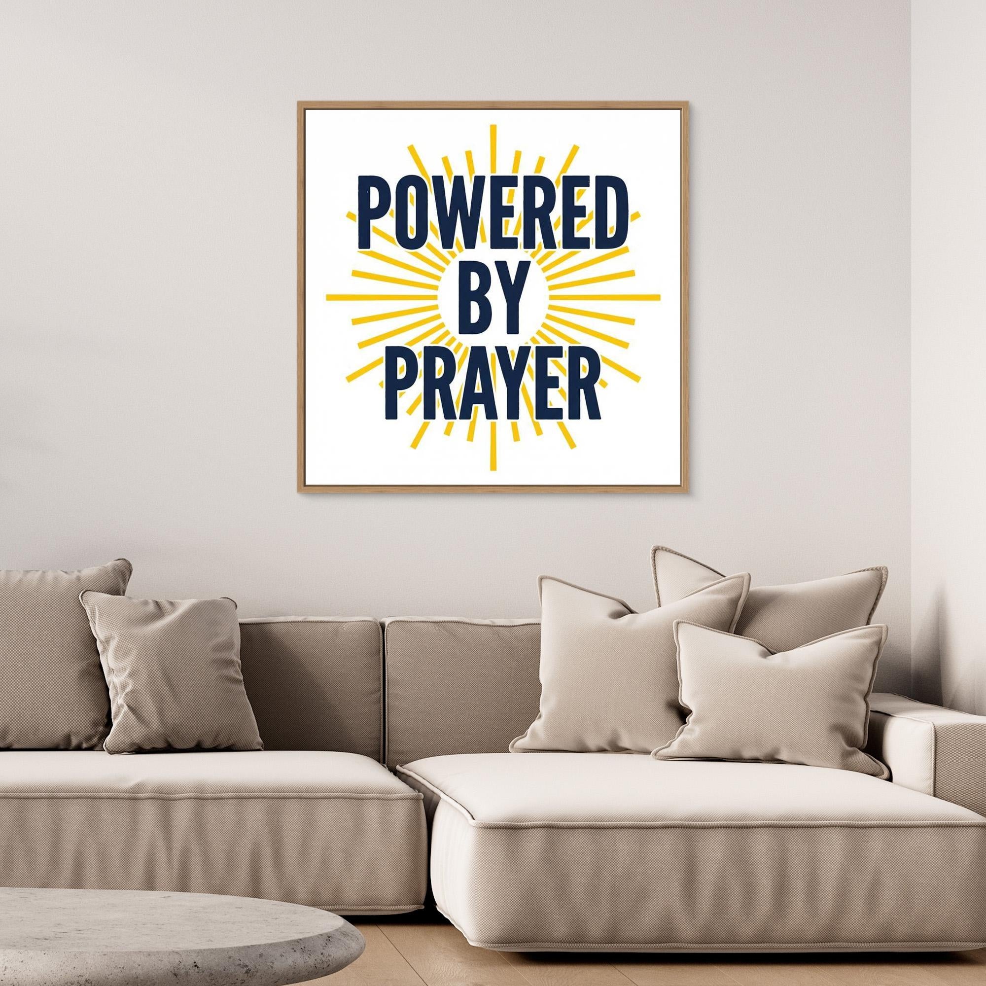 Powered by Prayer Christian Wall Art | Framed Canvas Print