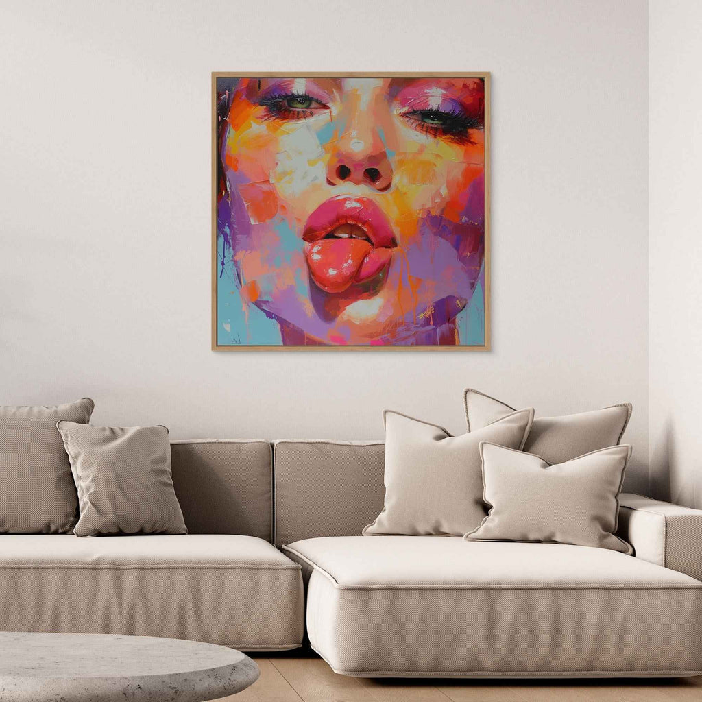 Abstract Female Face Portrait | Bold Modern Bedroom Wall Art