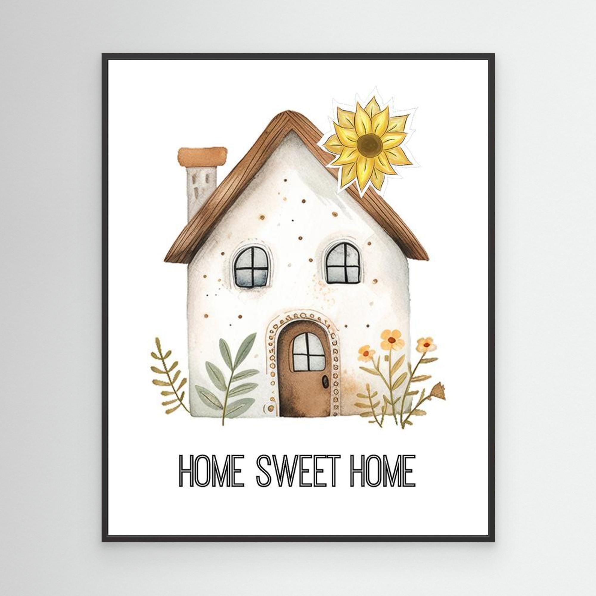 Home Sweet Home Wall Art Canvas Print for Hallway Decor - Framed Pop Art