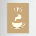 Modern "Chá" Tea Wall Art | Framed Canvas Kitchen Print - Framed Pop Art