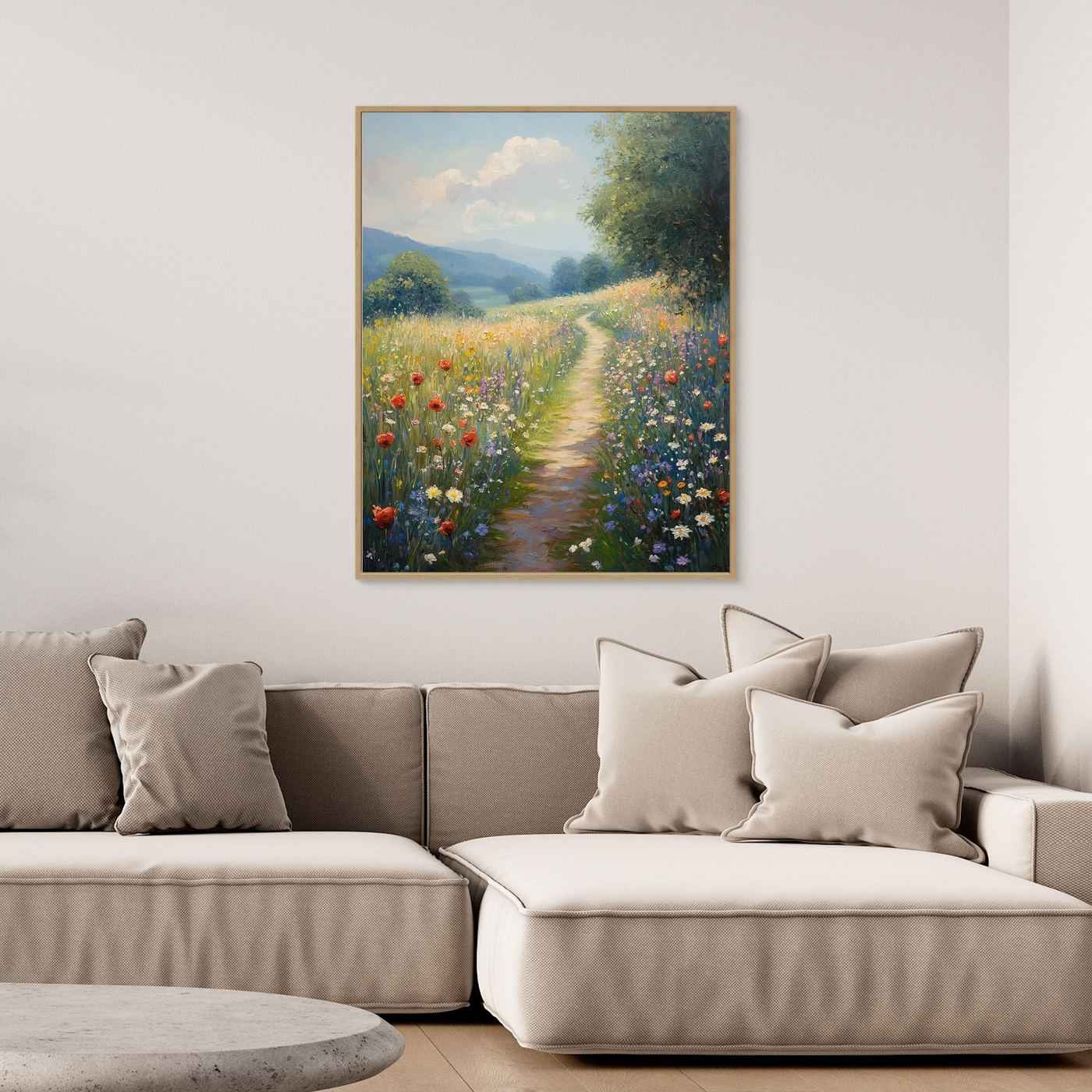 Hallway Wall Art – Wildflower Meadow Path Canvas Print