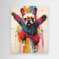 Teen Bedroom Pop Art French Bulldog Canvas Wall Print - Framed Pop Art