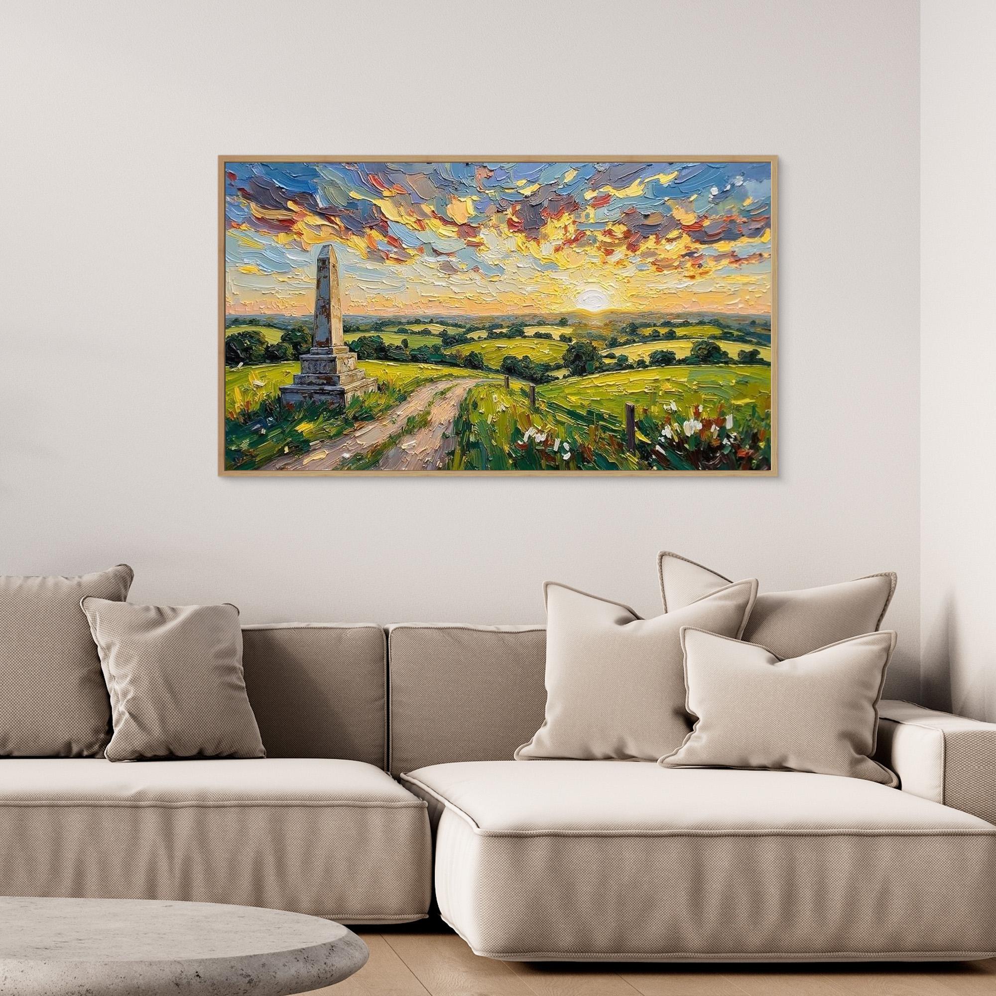 Hawkinge Sunset Landscape Wall Art | Living Room Decor