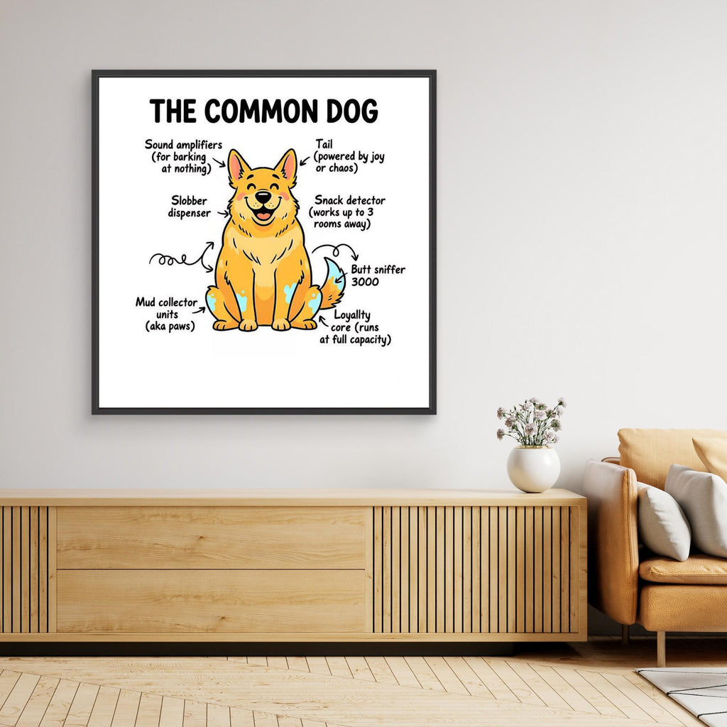 The Common Dog Funny Anatomy Wall Art | Dog Lover Gift - Framed Pop Art