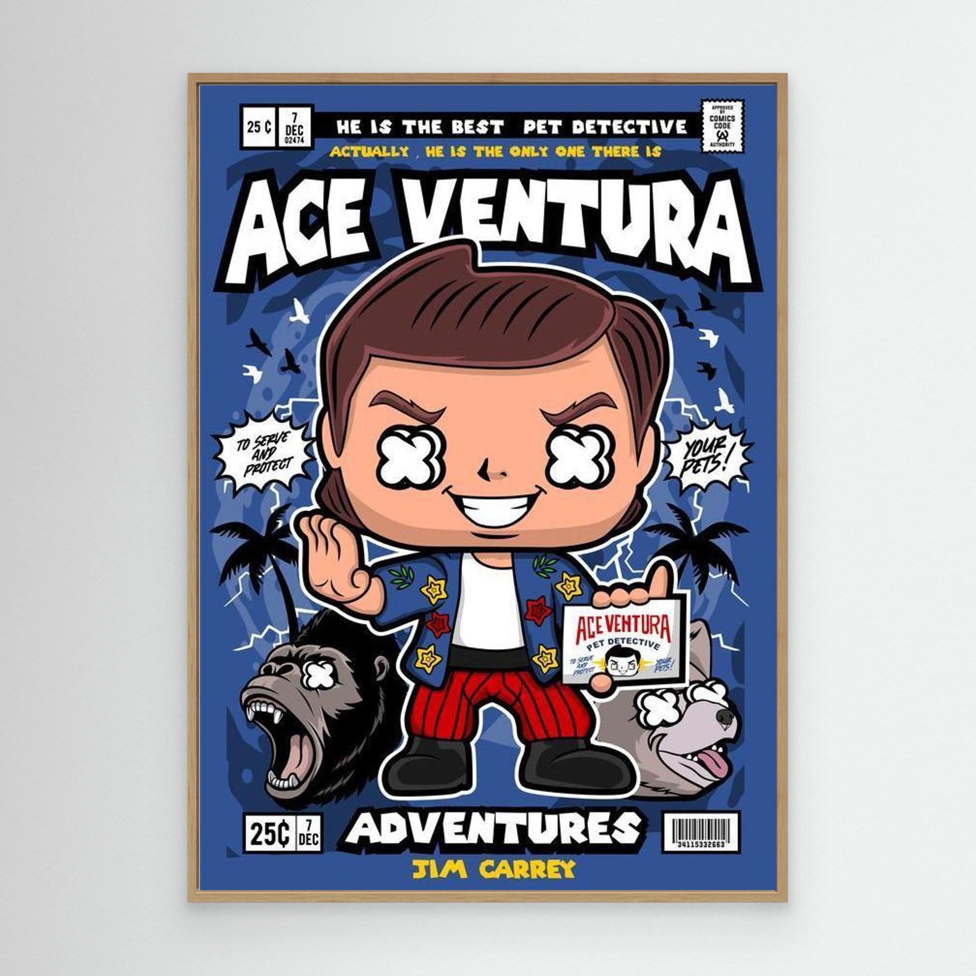 Ace Ventura Pet Detective Comic Style Canvas Wall Art