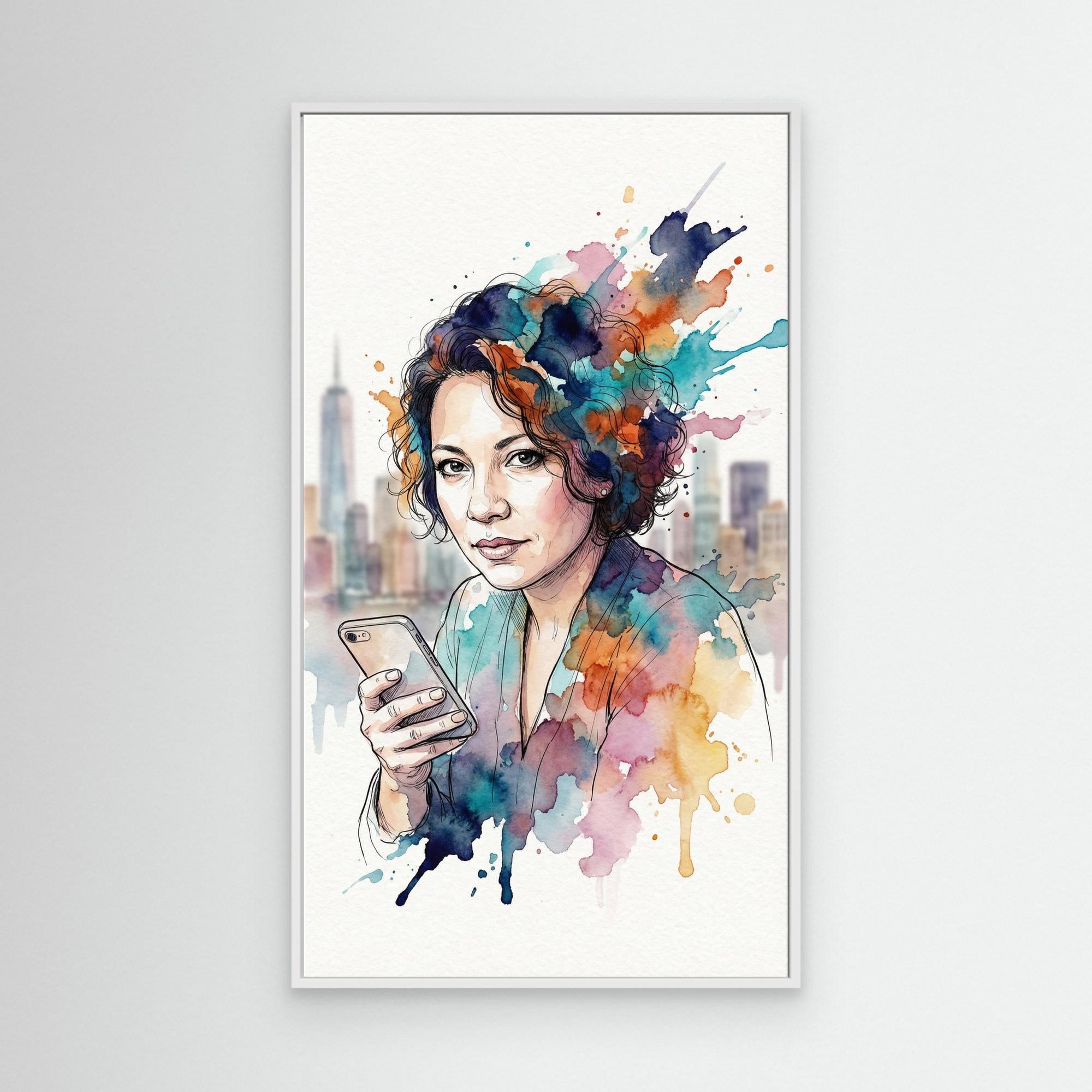 Custom Watercolour Portrait | Personalised Urban Wall Art UK