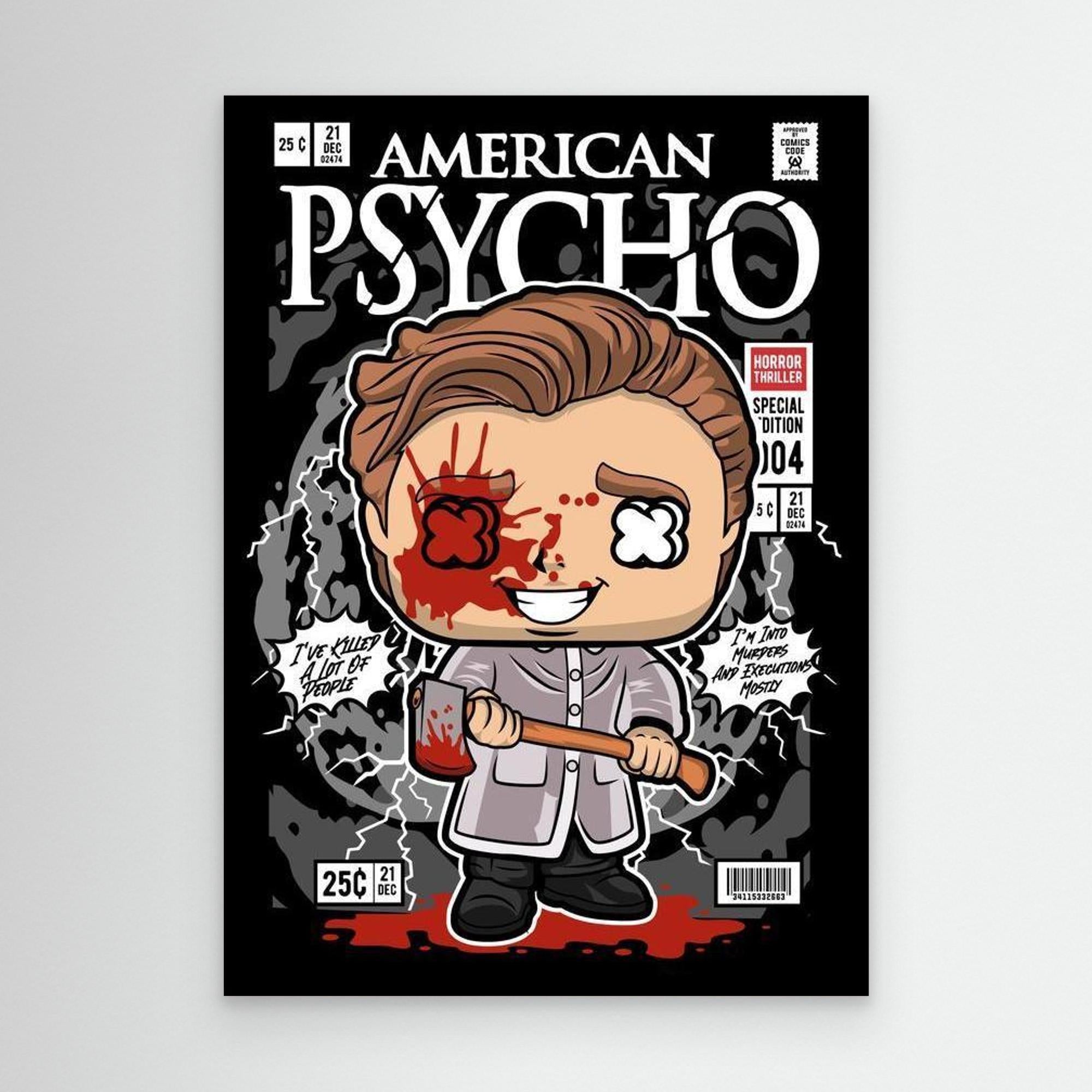American Psycho Patrick Bateman Comic Style Wall Art