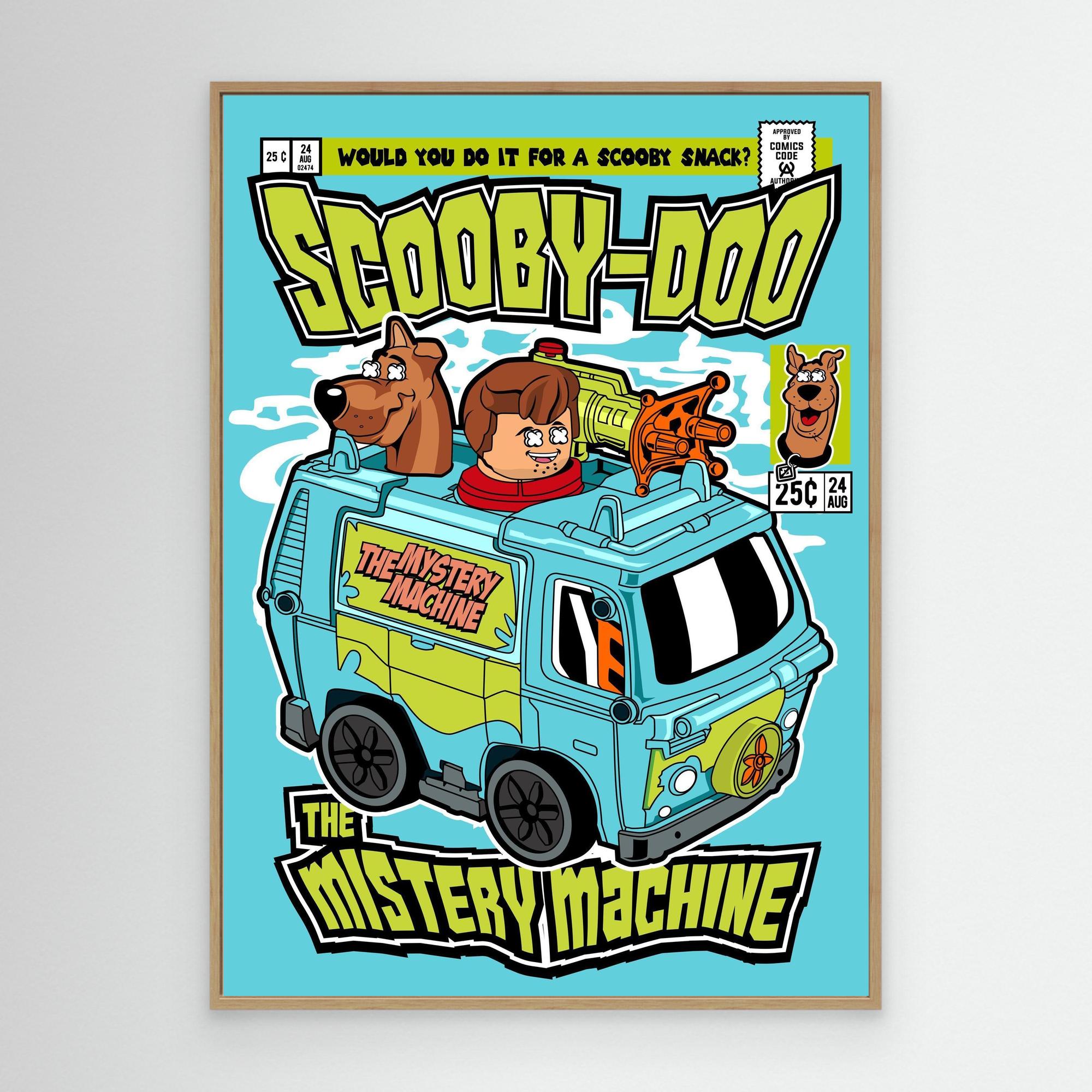 Scooby-Doo Mystery Machine Wall Art for Kids’ Rooms - Framed Pop Art