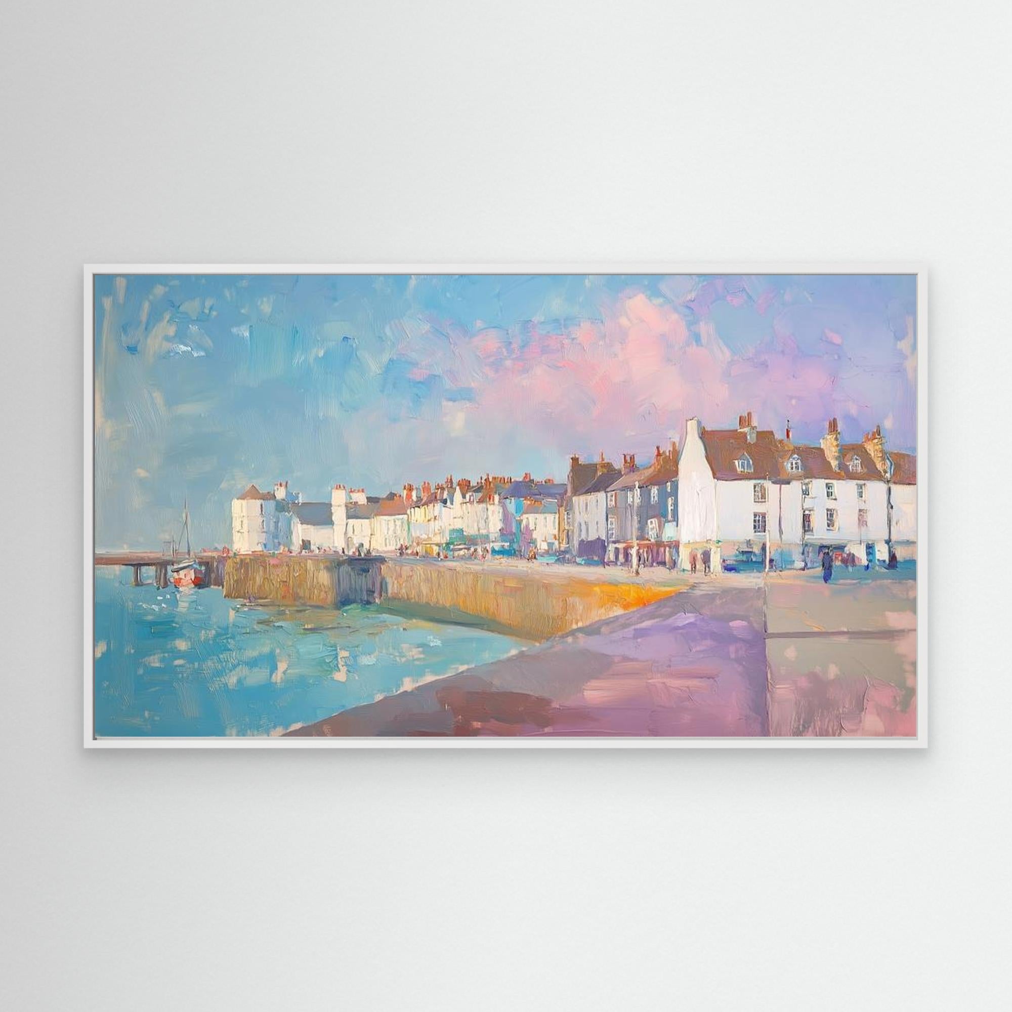 Margate Old Town & Pier Pastel Harbour Canvas Art Print