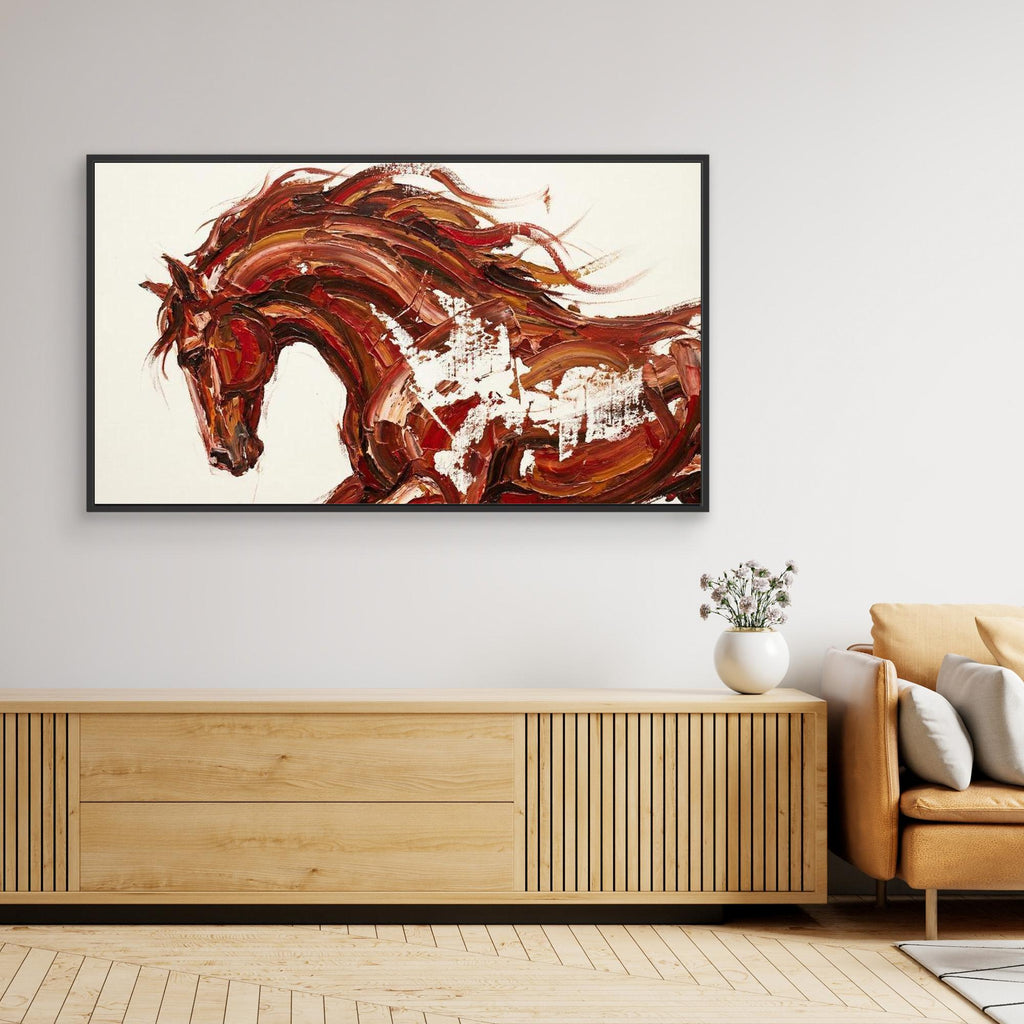 Abstract Horse Canvas Wall Art for Living Room Decor - Framed Pop Art