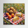 Rustic Picnic Oil Painting | Country Kitchen & Hallway Wall Art - Framed Pop Art