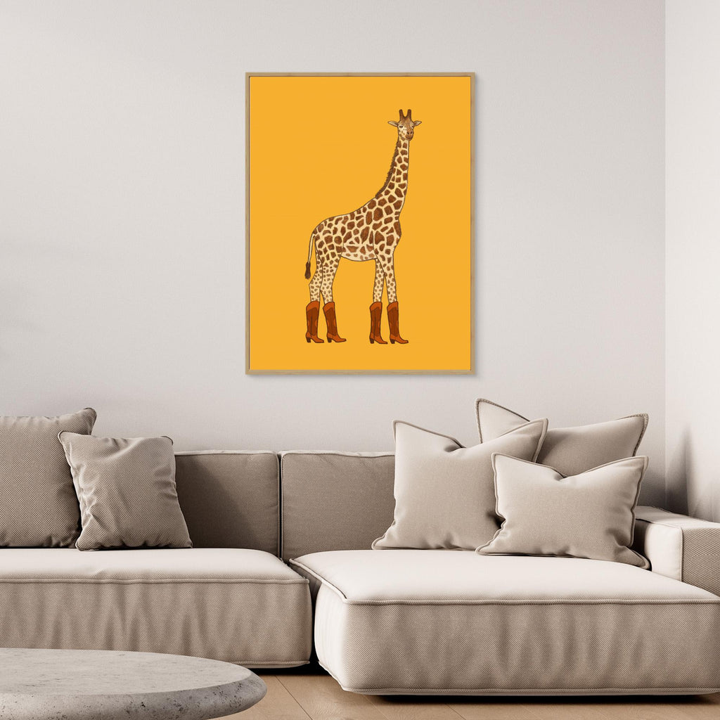 Jolene Cowgirl Giraffe Print | Quirky Nursery Wall Art - Framed Pop Art