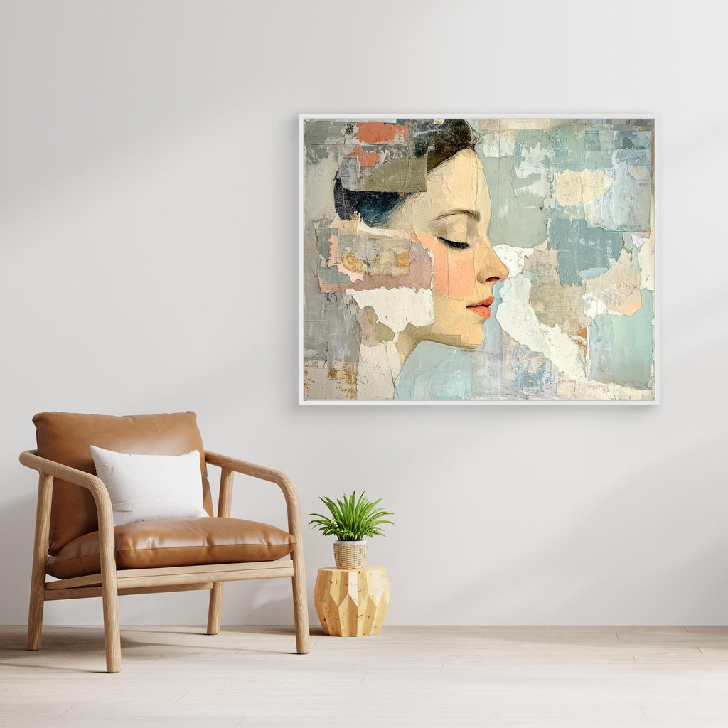 Abstract Woman Portrait Wall Art for Bedroom Decor - Framed Pop Art