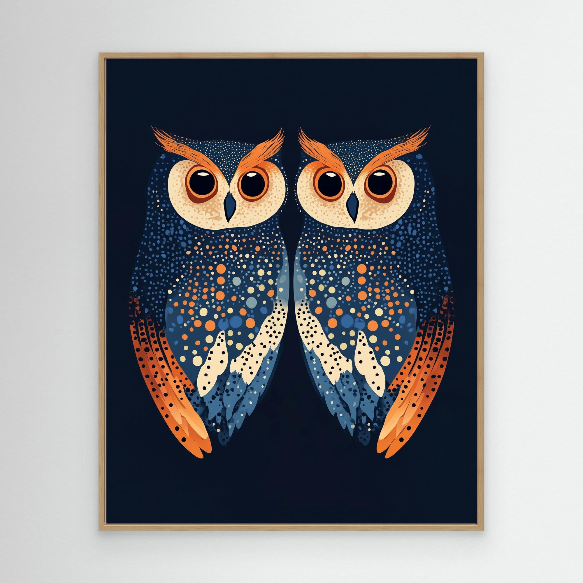 Hallway Wall Art – Modern Owl Canvas Print - Framed Pop Art