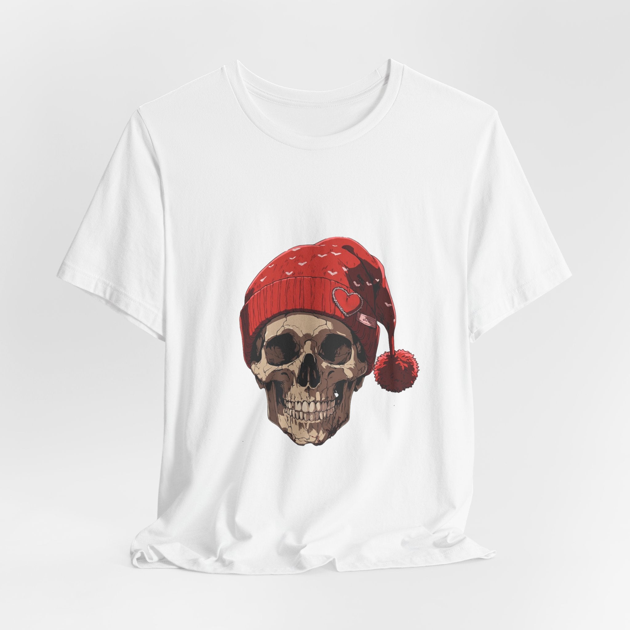 Skull Santa Hat T-Shirt | Gothic Christmas Tee UK