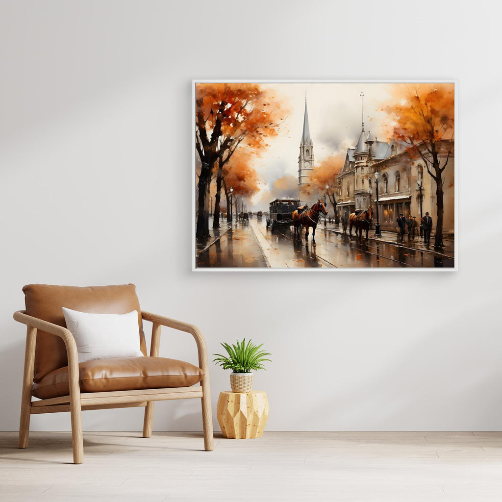 Vintage Cityscape Wall Art | Traditional Living Room Decor - Framed Pop Art
