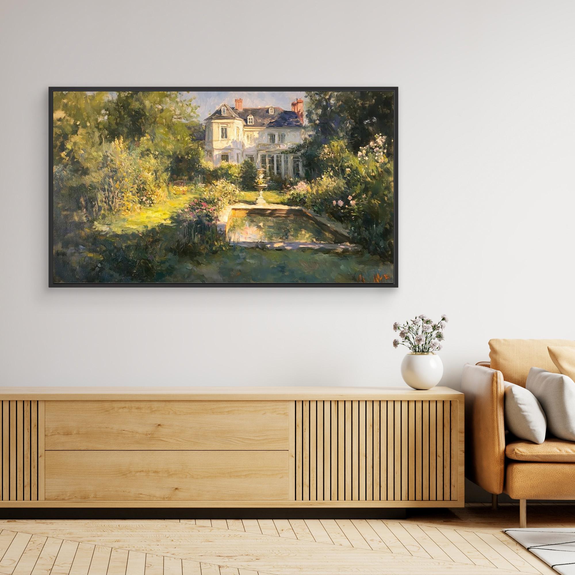 Impressionist Garden & Country House Framed Canvas Art