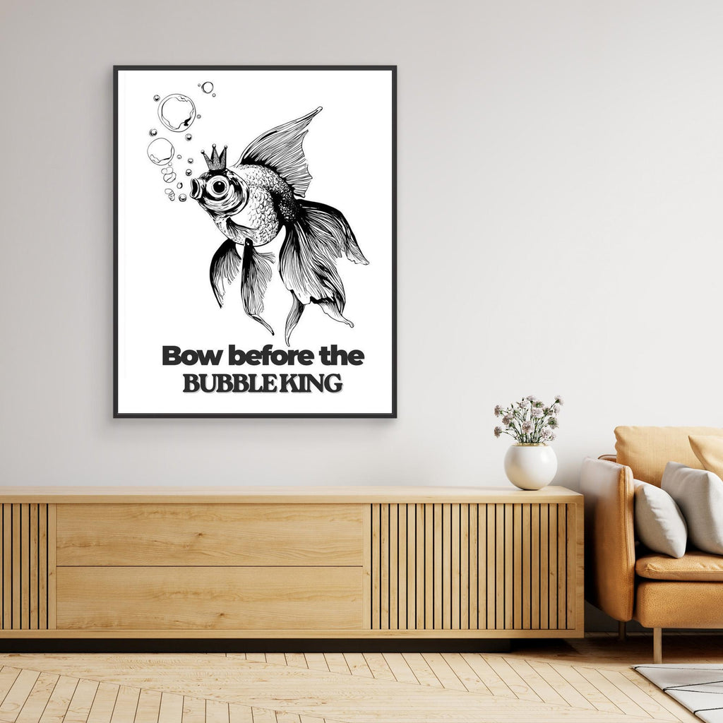 Bow Before The Bubble King Goldfish Wall Art Print