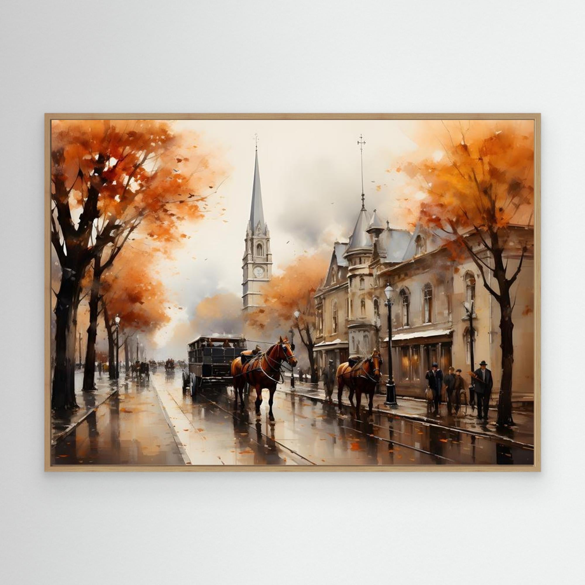 Vintage Cityscape Wall Art | Traditional Living Room Decor - Framed Pop Art