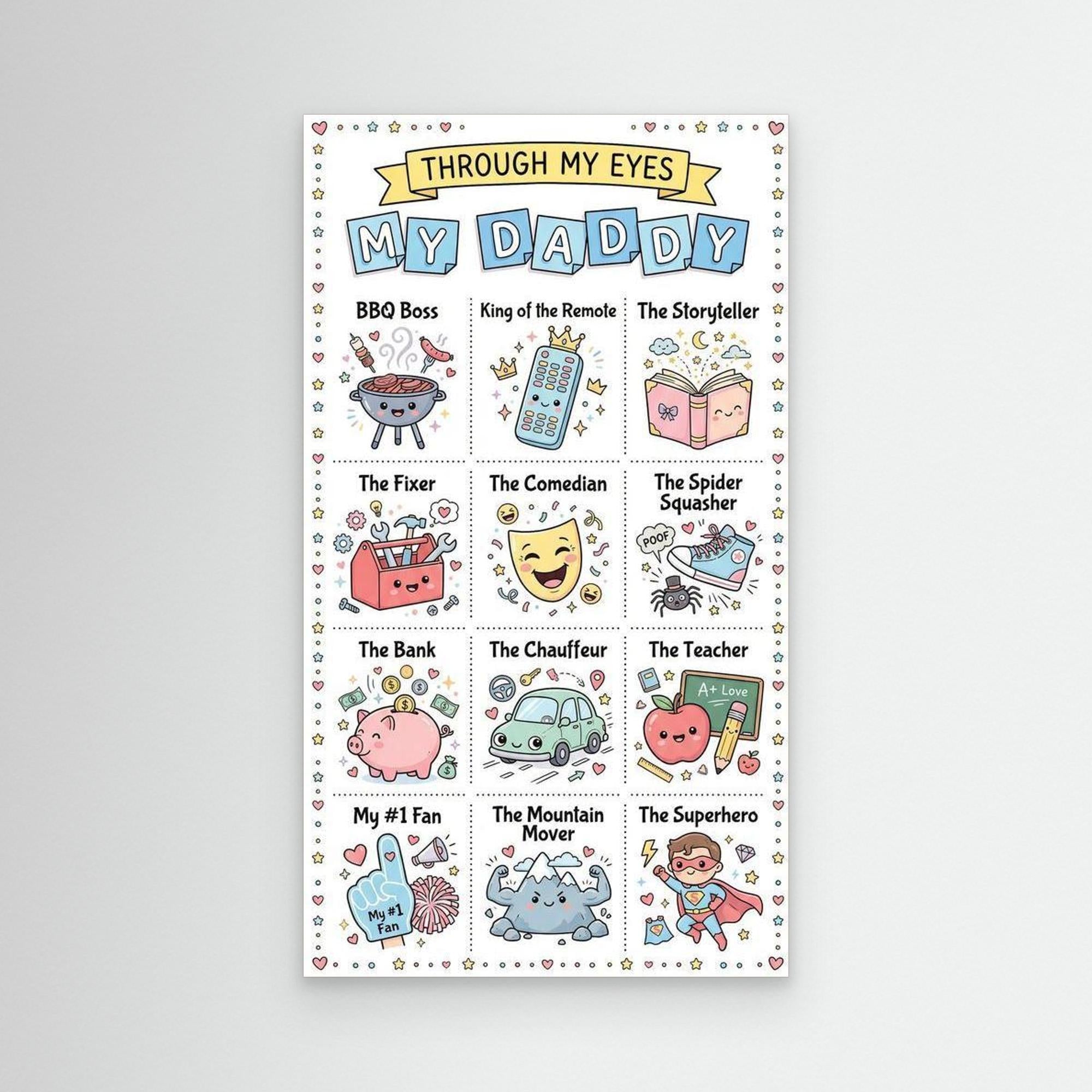 Personalised "Through My Eyes" Dad Canvas Art | Custom Gift