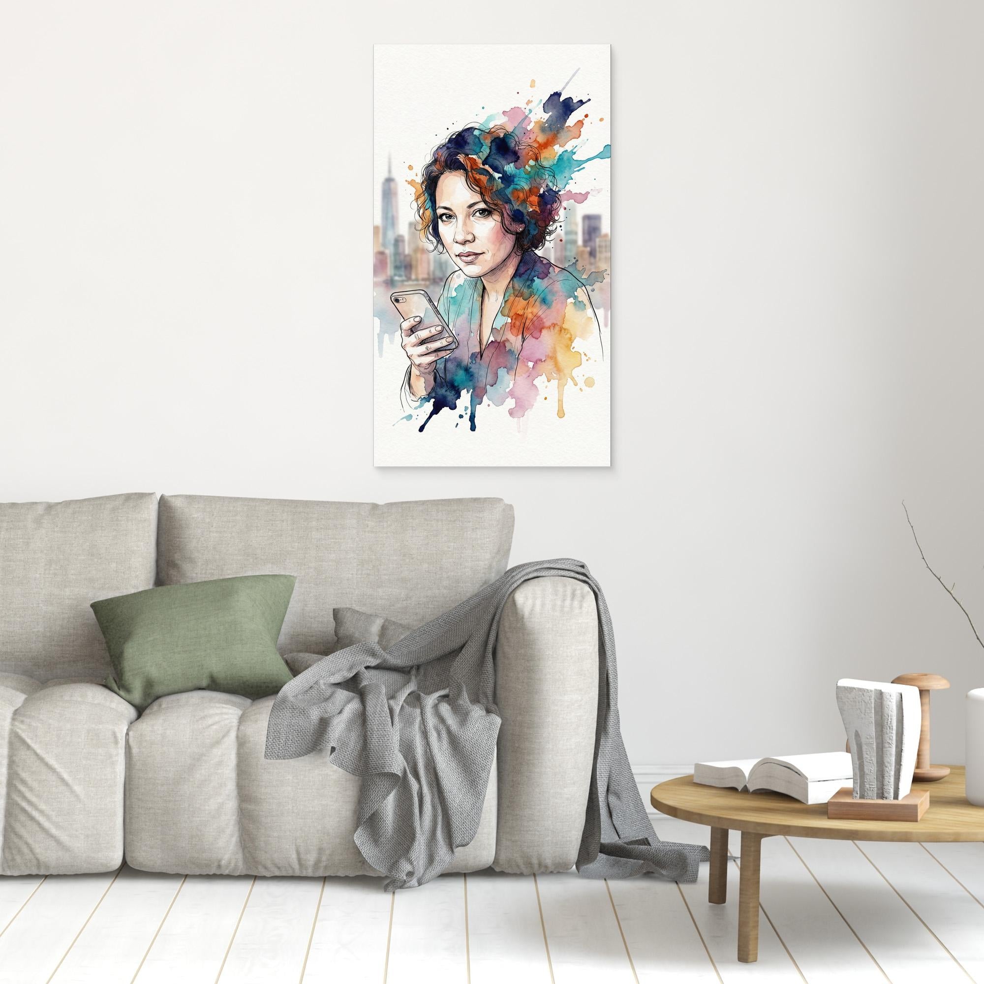 Custom Watercolour Portrait | Personalised Urban Wall Art UK