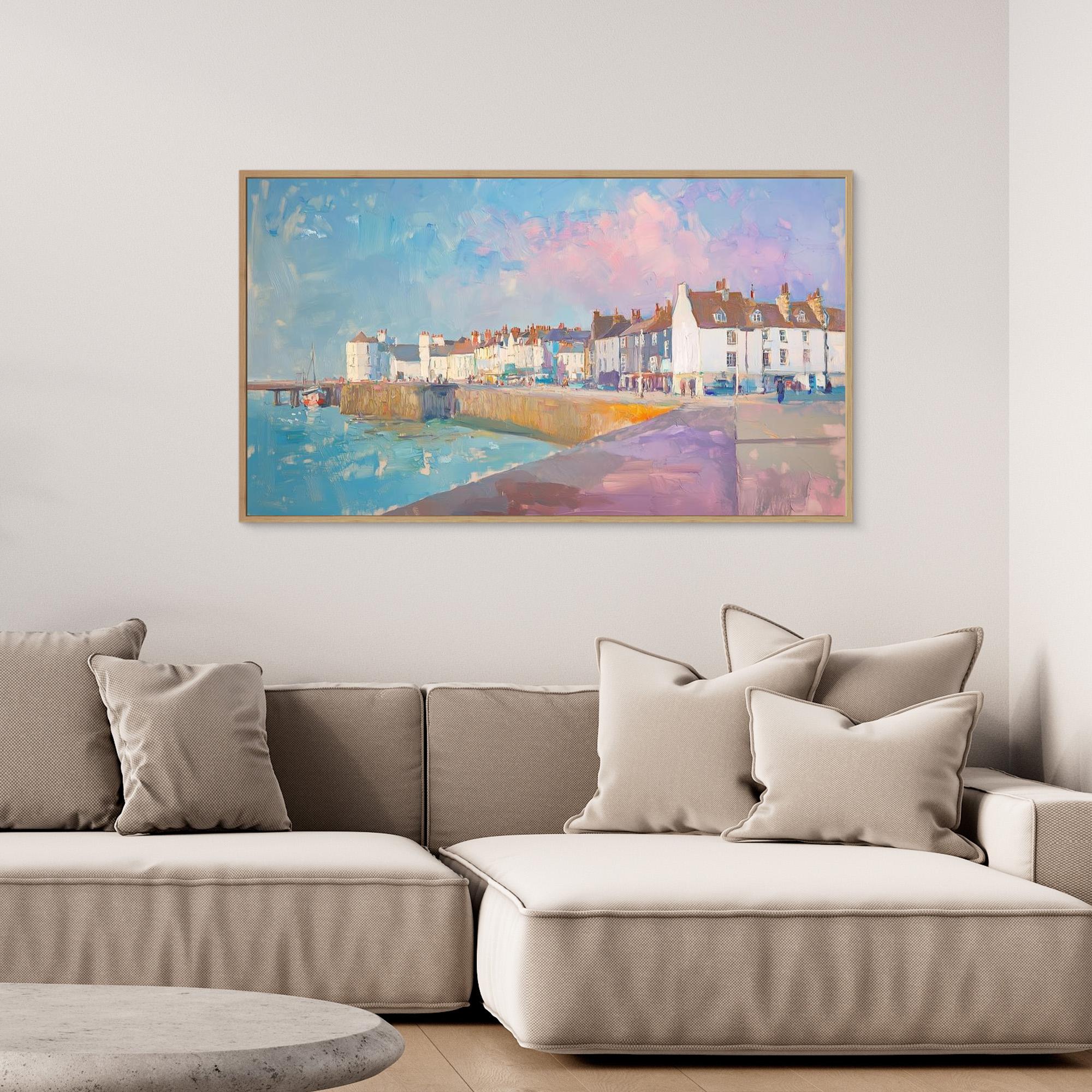 Margate Old Town & Pier Pastel Harbour Canvas Art Print
